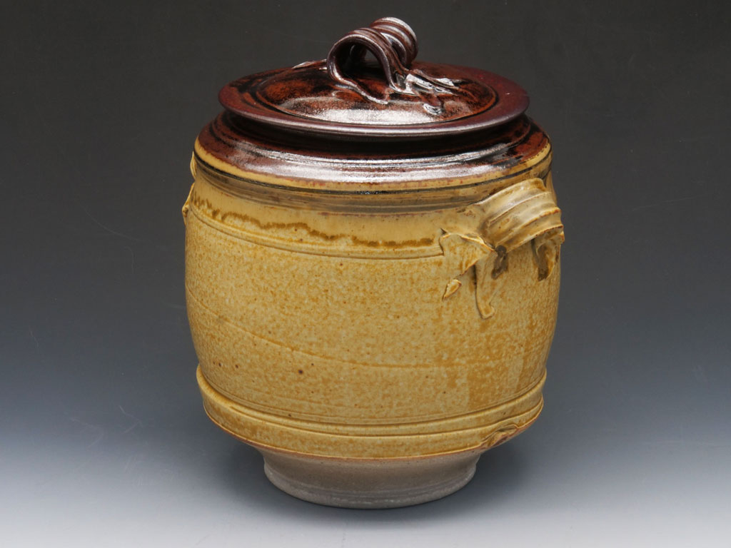 Covered Jar 3 - H: 8" W :6 3/4"