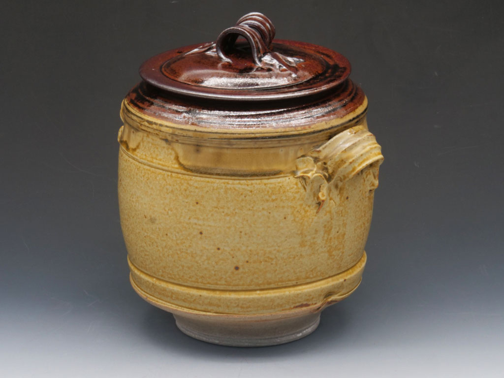 Covered Jar 3 - H: 8" W :6 3/4"